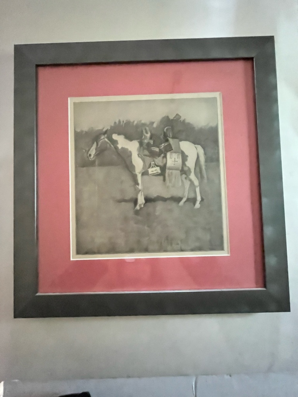 Frederic Remington “Done in the Open” print is pinto pony
